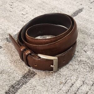 Structure Men's Embossed Brown Leather Belt size 38
